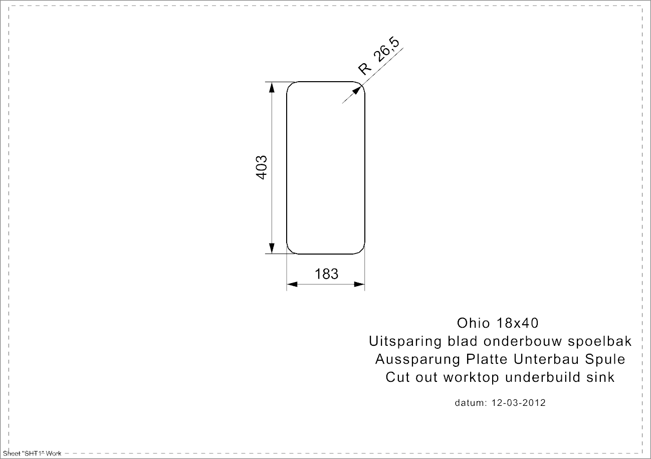 Ohio 18x40 (L) OKG | Vierkante spoelbak | Reginox