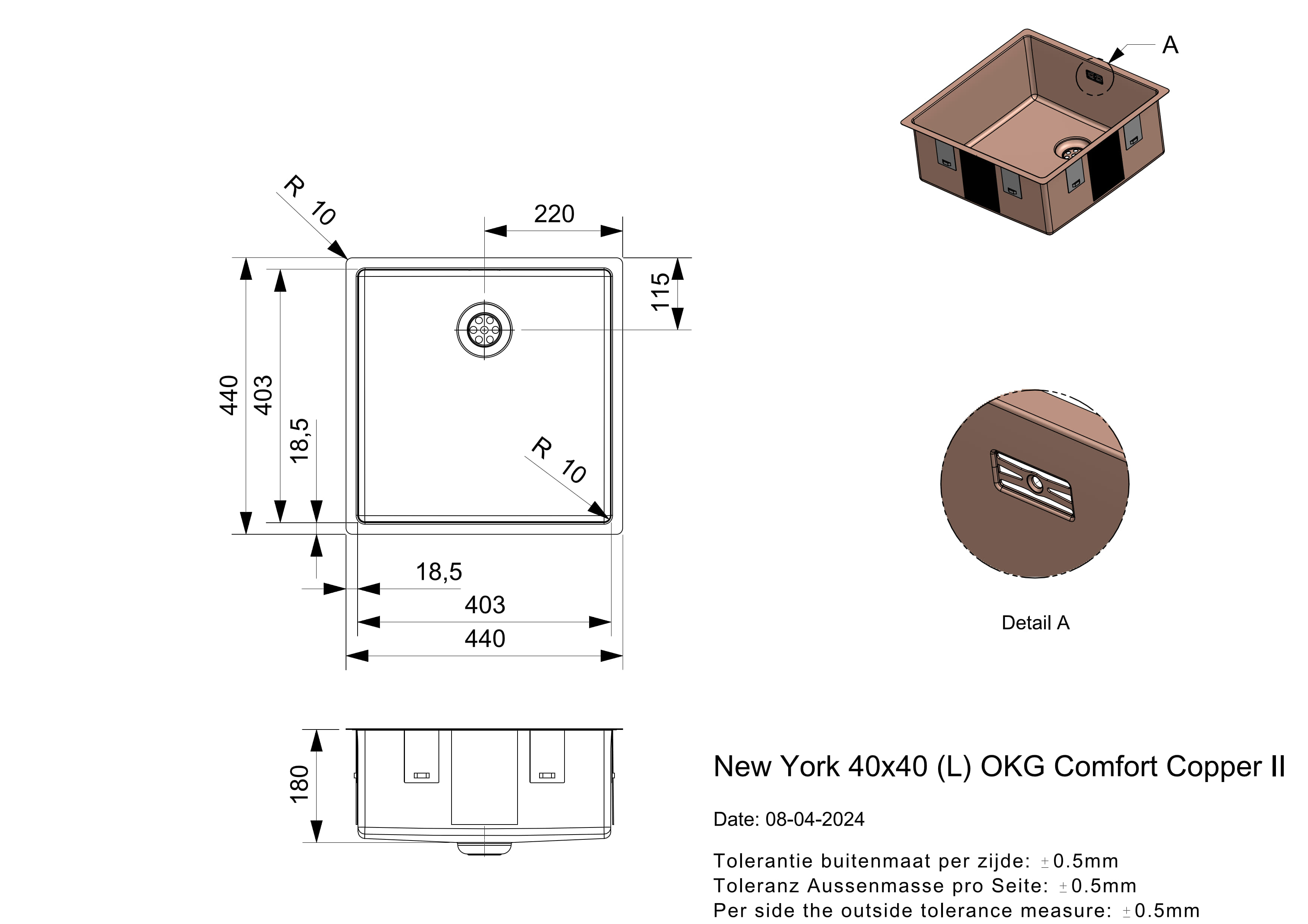 New York 40x40 (L) OKG Comfort Copper II
