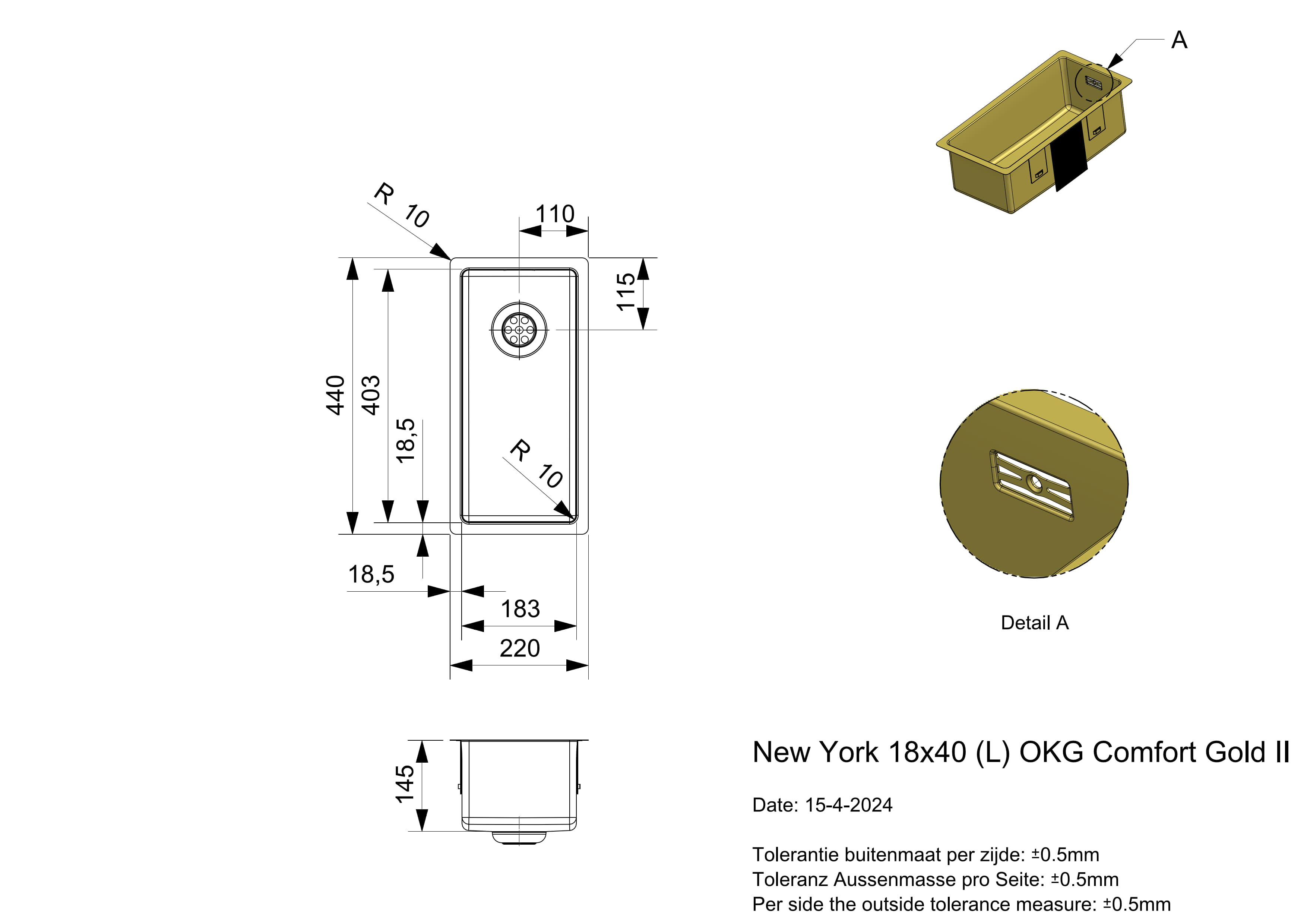 New York 18x40 (L) OKG Comfort Gold II